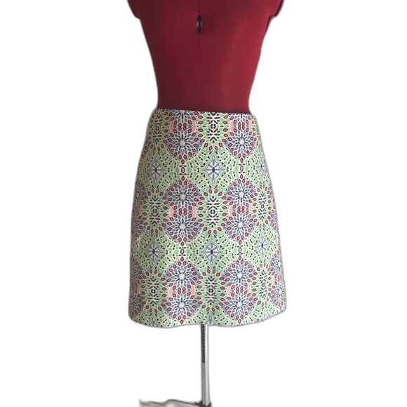 Talbots Blue & Green Medallion Print Pencil Skirt Women's Size 18 Knee Length - Picture 2 of 10